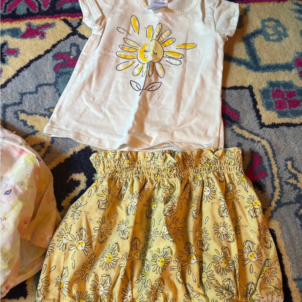Gymboree Bonnie Jean 4T Girls Floral Skirt Yellow Daisy Shorts Set bundle lot